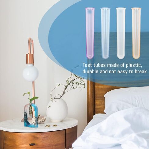 9Pcs Clear Test Tubes for Plant Propagation Station Resin Molds, Acrylic Propagation Tubes Hydroponic Vase for Hydroponic Plants/Flowers Decoration in Saudi Arabia