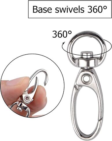 30 Pieces Silver Metal Swivel Lobster Clasp Lanyard Clips Trigger Snap Hooks and 30 Pieces Split Key Rings 25mm for Keys DIY Making in Saudi Arabia
