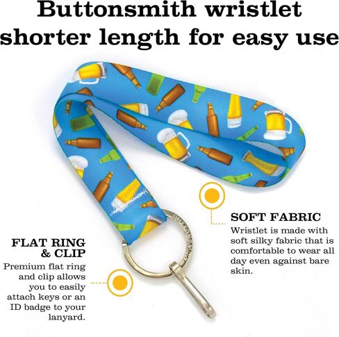 Buttonsmith Fun Keychain Wristlet - Made in The USA in Saudi Arabia