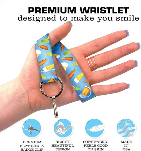 Buttonsmith Fun Keychain Wristlet - Made in The USA in Saudi Arabia