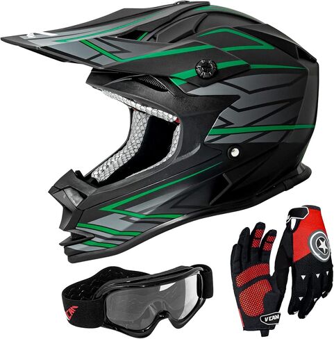 VCAN VX38Y Youth Kids ATV Motorcross Offroad Dirt Bike Motorcycle Goggles Gloves Downhill Helmet DOT Approved in Saudi Arabia