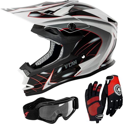 VCAN VX38Y Youth Kids ATV Motorcross Offroad Dirt Bike Motorcycle Goggles Gloves Downhill Helmet DOT Approved in Saudi Arabia