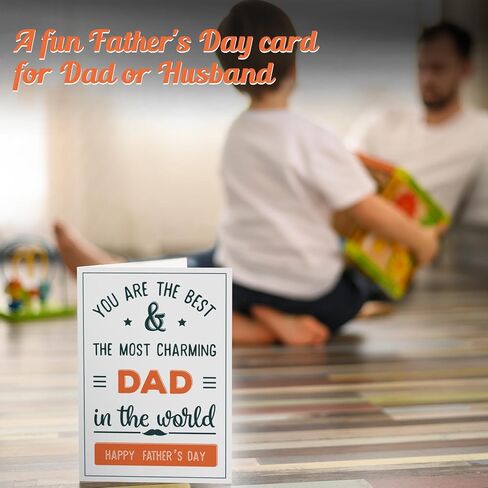 بطاقة عيد الأب من AZAZA مع مغلفات، حزمة واحدة 5x7 بطاقة مع مغلفات، بطاقة تصميم ربطة عنق لعيد الأب السعيد ومغلف مختوم من رقائق الذهب الأزرق in Kuwait