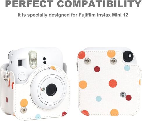 مجموعة ملحقات الكاميرا الفورية 11 في 1 لكاميرا Fujifilm Instax Mini 12 مع حافظة كاميرا + ألبوم صور وإطارات + إطار معلق على الحائط + فلتر ملون + عدسة سيلفي (نقاط ملونة) in Saudi Arabia