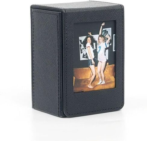 إطار حقيبة تخزين حامل صور فيلم TYUANDOUER Mini 2x3 لفيلم Fujifilm Instax Mini 12/11/9/8/7+/7s/40/EVO/Mini Link، صندوق تخزين صور بولارويد من جلد البولي يوريثان لفيلم Fujifilm Instax Mini - أسود in Kuwait