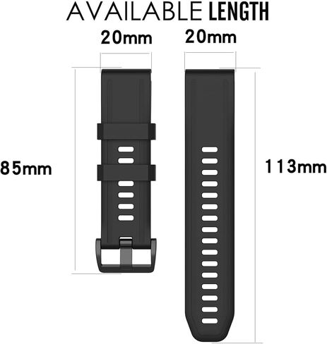 حزام لساعة Garmin Fenix ​​6S، حزام ساعة بديل من السيليكون الناعم لساعة Garmin Fenix ​​6S/Fenix ​​6S Pro/Fenix ​​6S Sapphire/Fenix ​​5S/Fenix ​​5S Plus/D2 Delta S الذكية in Kuwait