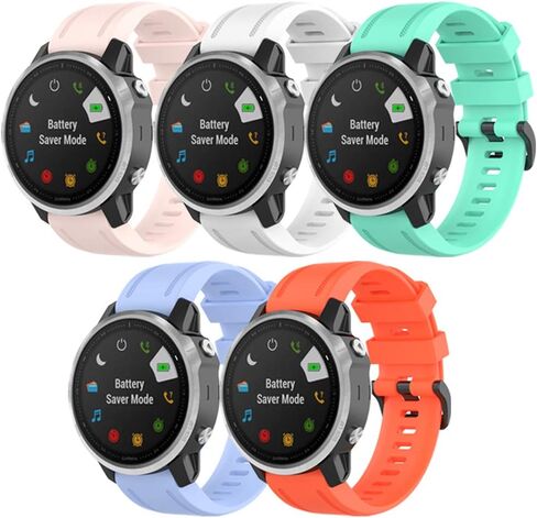 حزام لساعة Garmin Fenix ​​6S، حزام ساعة بديل من السيليكون الناعم لساعة Garmin Fenix ​​6S/Fenix ​​6S Pro/Fenix ​​6S Sapphire/Fenix ​​5S/Fenix ​​5S Plus/D2 Delta S الذكية in Kuwait