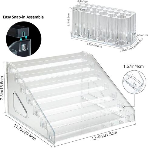 Paint organizer for acrylic painting (7 Tier) & Paint Brush Holder (26 Slots) for Paint Tube Storage,Acrylic Paint Organizer,Paint Holder,Clear Paint Bottle Rack for Alcohol Inks, Food Coloring in Saudi Arabia