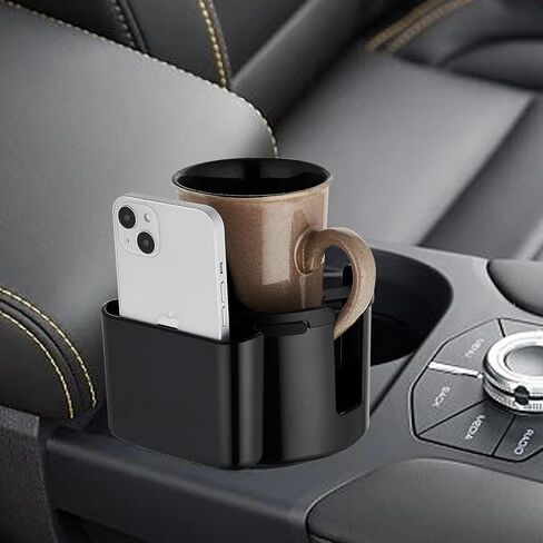 Cup Holder Expander for Car - Car Cup Holder Expander with an Adjustable Base，Universal Large Capacity car Cup Holder Suitable for Bottles and Cups with a Diameter of 2.5 "-4.2"（Black in Saudi Arabia