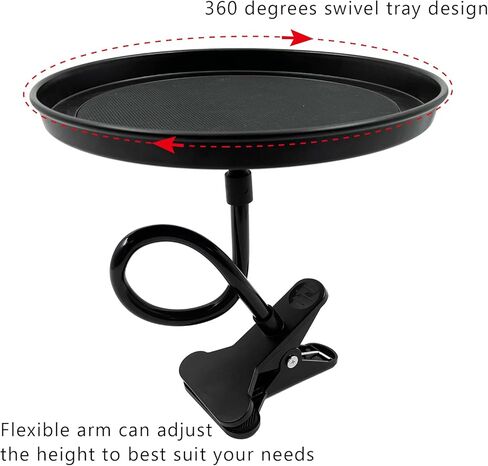 صينية طعام قابلة للتعديل للسيارة، طاولة طعام دوارة 360 درجة غير قابلة للانزلاق، قطر 8.7 بوصة، صينية سيارة دوارة، كوب مشروبات، قهوة، وجبات خفيفة، طاولة طعام قابلة للطي in Kuwait
