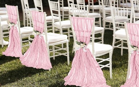 50 PCS Cheesecloth Chair Sashes, Bows Designed Chair Sashes, 15.7x70 inch Chair Sashes for Aisle Decorations Universal Chair Cover Decoration for Wedding Reception Party Banquet (Light Pink) in Saudi Arabia