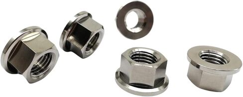 RISON التيتانيوم الجوز التيتانيوم شفة الجوز M10x1.5mm التيتانيوم ضرس الجوز المحروق الأزرق 6AL4V التيتانيوم شفة الجوز للدراجات النارية 5 قطعة in Kuwait