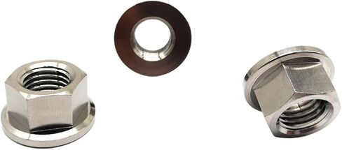 RISON التيتانيوم الجوز التيتانيوم شفة الجوز M10x1.5mm التيتانيوم ضرس الجوز المحروق الأزرق 6AL4V التيتانيوم شفة الجوز للدراجات النارية 5 قطعة in Kuwait