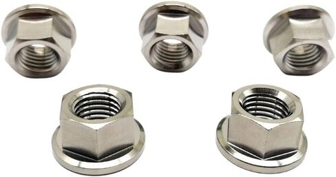 RISON التيتانيوم الجوز التيتانيوم شفة الجوز M10x1.5mm التيتانيوم ضرس الجوز المحروق الأزرق 6AL4V التيتانيوم شفة الجوز للدراجات النارية 5 قطعة in Kuwait