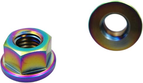 RISON التيتانيوم الجوز التيتانيوم شفة الجوز M10x1.5mm التيتانيوم ضرس الجوز المحروق الأزرق 6AL4V التيتانيوم شفة الجوز للدراجات النارية 5 قطعة in Kuwait