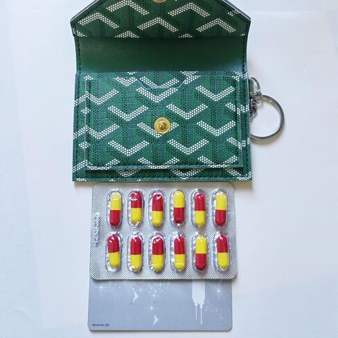 Birth Control Pill Case Wallet PU Leather Medicine Holder Envelope Arrow Print (Black) in Saudi Arabia