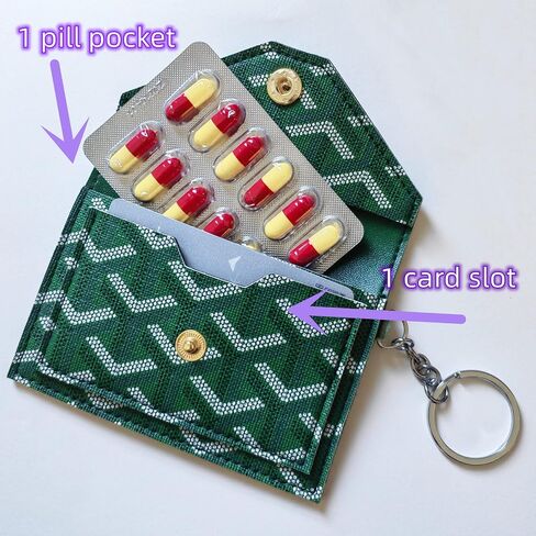 Birth Control Pill Case Wallet PU Leather Medicine Holder Envelope Arrow Print (Black) in Saudi Arabia