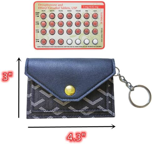 Birth Control Pill Case Wallet PU Leather Medicine Holder Envelope Arrow Print (Black) in Saudi Arabia