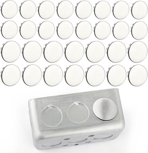 20PCS Seal Electrical Box Knockout in 2 Sizes, Removable Round Steel Instant Knockout Plugs for Closure Unused Electric Box Outlets Holes, Snug Pocket Hole Plugs (1/2'' and 3/4'') in Kuwait