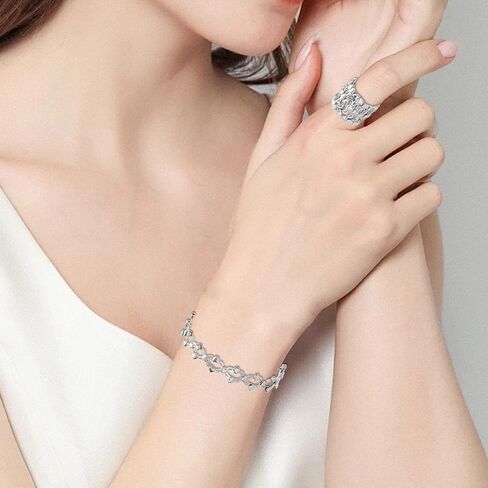 Retractable Ring Bracelet Expandable Ring Bracelet Bracelet Ring That Turns Into A Bracelet Bracelet Flexible Retractile Folding Rings Women Adjustable Bracelet Jewelry in Saudi Arabia