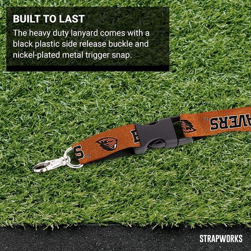 Oregon State Beavers - Satin Keychain Necklace, Oregon State ID Badge Holder - 1 Inch, Carbon Print in Saudi Arabia
