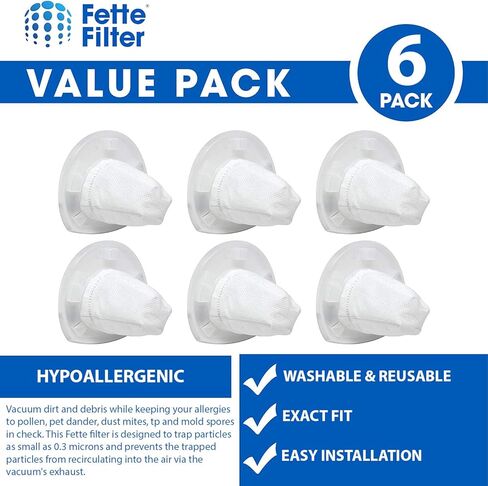 Fette Filter - Hand Vac Filters Compatible with Black + Decker VF110. Compare to Part # VF110, 90558113-01. (Pack of 3) in Kuwait