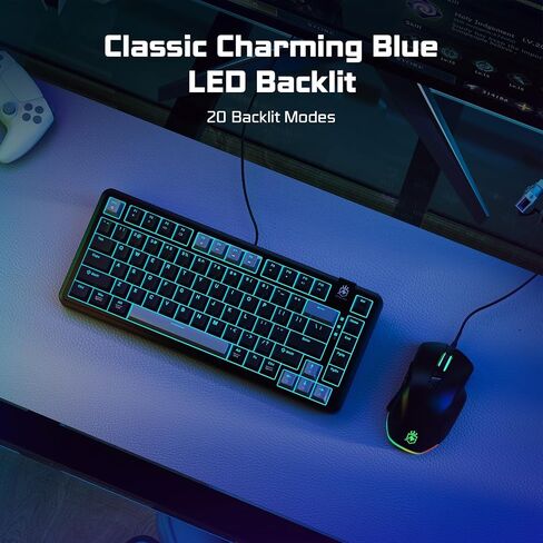 75% Mechanical Gaming Keyboard, LED Backlit Wired Mechanical Keyboard with 3 Stage Adjustable Feet, Linear Red Switch with Sound Absorbing Foams, Compatible with WIN/MAC/IOS, Black Keyboard in Saudi Arabia