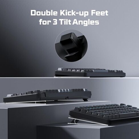 75% Mechanical Gaming Keyboard, LED Backlit Wired Mechanical Keyboard with 3 Stage Adjustable Feet, Linear Red Switch with Sound Absorbing Foams, Compatible with WIN/MAC/IOS, Black Keyboard in Saudi Arabia