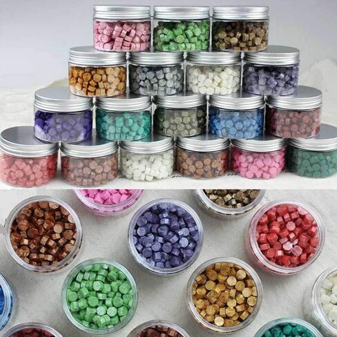 خرز ختم الشمع، 300 قطعة من خرز الشمع الأسود من SeeSky مع قطعة واحدة من ملعقة إذابة الشمع و2 قطعة من الشموع لختم ختم الشمع (أسود) in Kuwait