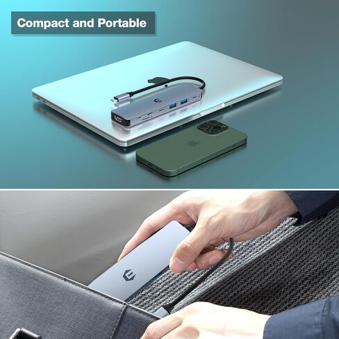 USB C HUB, 7 in 1 Laptop Hub Adapter with HDMI, 100W Rapid Charging, 3 x USB 3.0 Ports, SD and Micro SD Card Reader, Compatible for USB C Laptops Dell XPS/HP/Surface and Other Type C Devices in Saudi Arabia