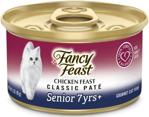 Fancy Feast High Protein Senior Gravy Wet Cat Food, Chicken Feast Classic Paté Senior 7+ Pack of 12 Cans (3 oz.) with Healthier Paws Sticker in Kuwait