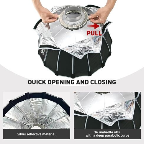 Softbox QR60II Foldable Bowens Mount Softbox, with Honeycomb Grid deep Paraboloid Surface & Carrying Bag in Kuwait