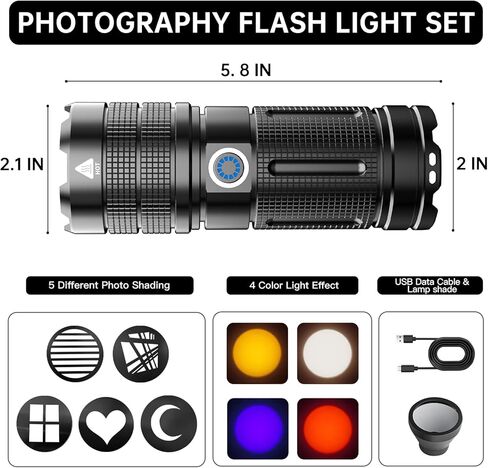 مصباح يدوي BEIYANG بقدرة 30 وات RGB لالتقاط الصور، شعلة إضاءة قابلة لإعادة الشحن، 4 تأثيرات ألوان خفيفة مع 5 صانعات تظليل وعاكس للضوء، مثالية للتصوير الفوتوغرافي والفيديو in Kuwait