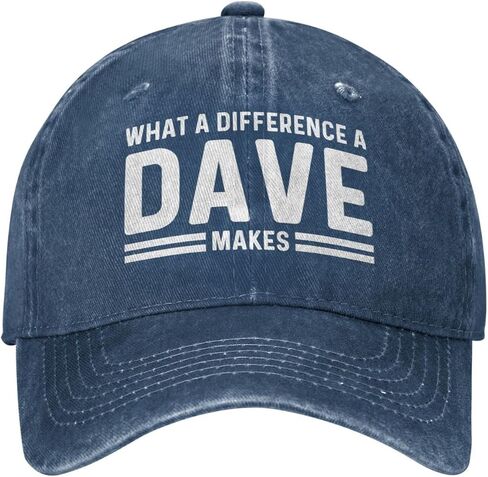 What A Difference A Dave Makes Hat for Men Dad Hat with Design Hats in Saudi Arabia