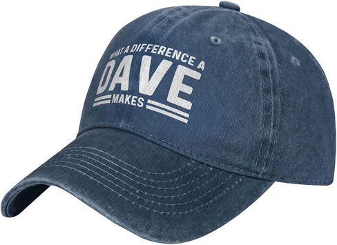 What A Difference A Dave Makes Hat for Men Dad Hat with Design Hats in Saudi Arabia