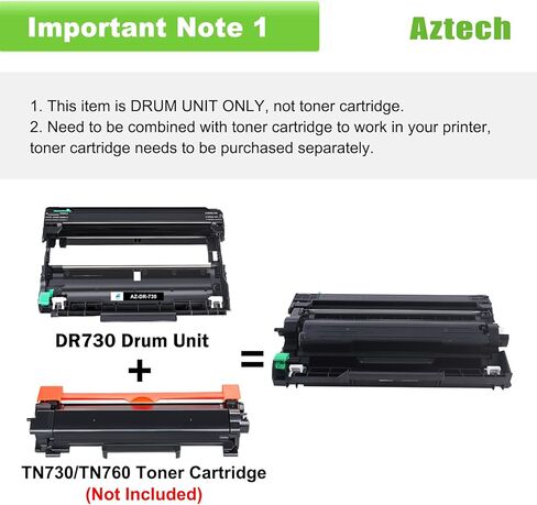 استبدال وحدة الطبل المتوافقة مع Aztech لـ Brother DR730 DR-730 DR 730 لطابعة MFC-L2710DW MFC-L2750DW HL-L2395DW HL-L2370DW HL-L2350DW HL-L2390DW DCP-L2550DW MFC-L2750DWXL (أسود 2 حزمة) in Kuwait