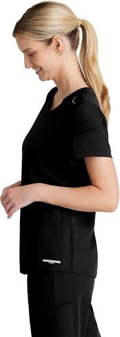 BARCO Skechers Vitality Aura Scrub Top for Women - Curved V-Neck Medical Top, 3 Pockets, 4-Way Stretch Women's Scrub Top in Saudi Arabia