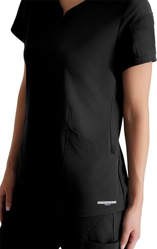 BARCO Skechers Vitality Aura Scrub Top for Women - Curved V-Neck Medical Top, 3 Pockets, 4-Way Stretch Women's Scrub Top in Saudi Arabia