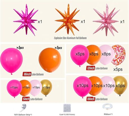 Bonropin 161pcs Black and Gold Balloons Garland Arch Kit with Explosion Star Balloons, 5/10/12/18in Black Gold Confetti Latex Balloons for Anniversary Birthday Party 2024 Graduation Decorations in Kuwait