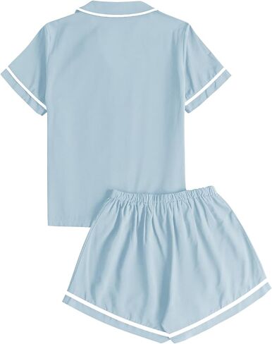 LYANER Women's Modal Pajamas Set Pocket Short Sleeve Shirt with Shorts Set PJS Sleepwear Loungwear in Saudi Arabia