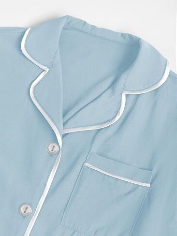 LYANER Women's Modal Pajamas Set Pocket Short Sleeve Shirt with Shorts Set PJS Sleepwear Loungwear in Saudi Arabia