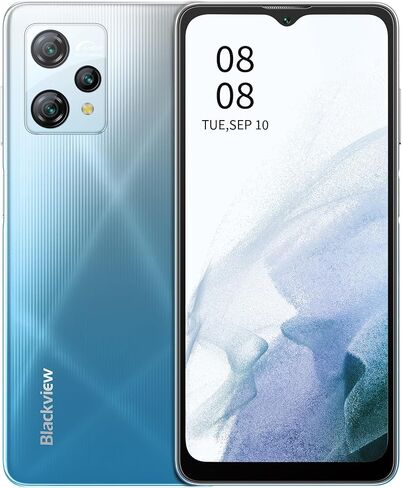 Blackview A53 Unlock Phone, 7GB+32GB/SD 128GB Expandable Android Phones, Android 12 Cellphone, Triple SIM Card Slots, 5080mAh Battery, 6.517 inches Smart Phone HD+ Screen, Face ID t Mobile Phone in Saudi Arabia