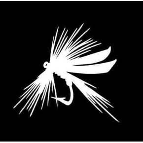 Fly Fishing Lure Hook Tackle Decal Sticker, Die Cut Vinyl Decal for Windows, Cars, Trucks, Tool Boxes, laptops, MacBook - virtually Any Hard, Smooth Surface