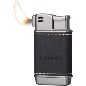 Pipe Lighter - Genuine Leather Soft Flame Refillable Butane Lighters for Men