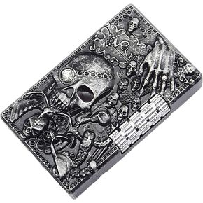 Skull Lighter, Refillable Butane Lighter, Lighter for Candles, Soft Flame Lighter, Cool Skull Engraving, Windproof Lighter Metal Skull Design, Cool Lighter, Men's Birthday Gifts (No Gas)