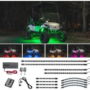 LEDGlow 12pc Million Color LED Electric Golf Cart Underglow Accent Lighting Kit with Wheel Well & Interior Lights for EZGO Yamaha Club Car - Fits 36/48/72-Volt Golf Carts - Built-in Voltage Reducer