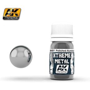 AK Interactive Xtreme Metal Polished Aluminium Metallic Paint 30ml Bottle Model Kit Paint Car Plane