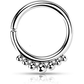 Pierced Owl - 18GA Stainless Steel Outer Graduated Ball Lined Bendable Hoop Ring