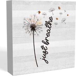 الهندباء الملهمة مكتب المنزل ديكور ريفي مزرعة لطيف صندوق خشبي علامة الرف حجرة ديكور الملحقات هدايا زميل العمل فقط تنفس 5 × 5 بوصة in Kuwait