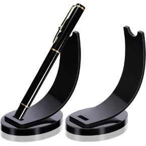 Maitys 2 Pieces Acrylic Electronic Pen Holder Pen Display Stand Pencil Display Holder Fountain Pen Ballpoint Pen Display Rack for Home School Office or Store Use (Black)